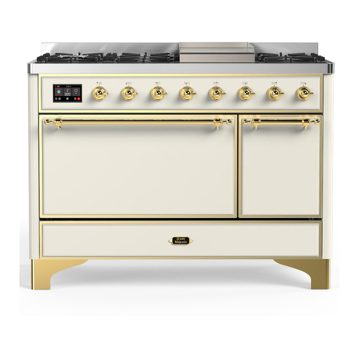 ILVE UM48F Majestic III 48 inch Dual Fuel Range with 8 Burners, Griddle (UM48FQNR3)