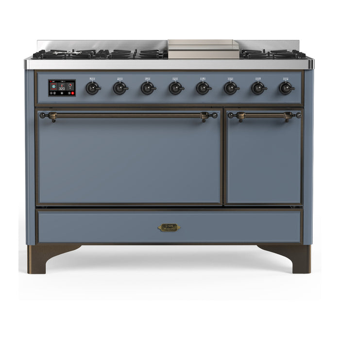 ILVE UM48F Majestic III 48 inch Dual Fuel Range with 8 Burners, Griddle (UM48FQNR3)