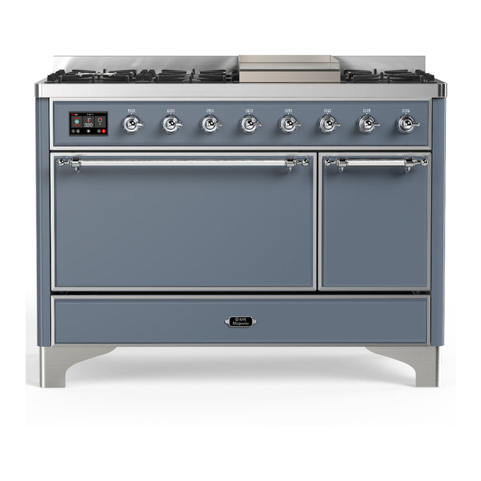 ILVE UM48F Majestic III 48 inch Dual Fuel Range with 8 Burners, Griddle (UM48FQNR3)