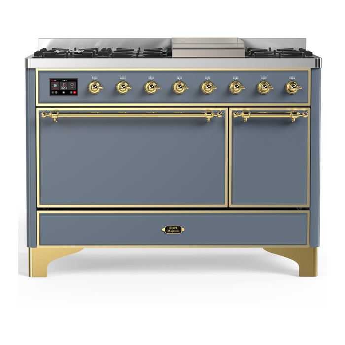 ILVE UM48F Majestic III 48 inch Dual Fuel Range with 8 Burners, Griddle (UM48FQNR3)