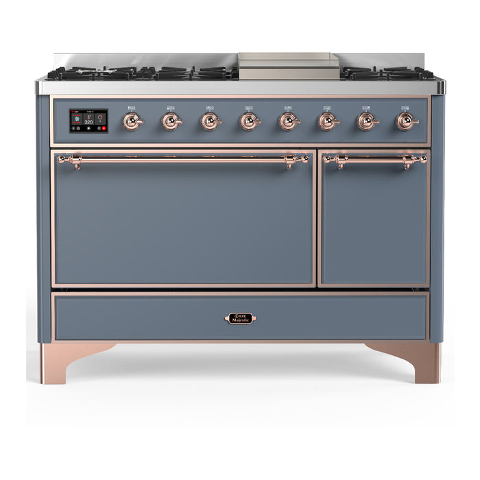 ILVE UM48F Majestic III 48 inch Dual Fuel Range with 8 Burners, Griddle (UM48FQNR3)