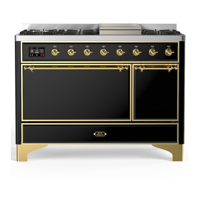 ILVE UM48F Majestic III 48 inch Dual Fuel Range with 8 Burners, Griddle (UM48FQNR3)