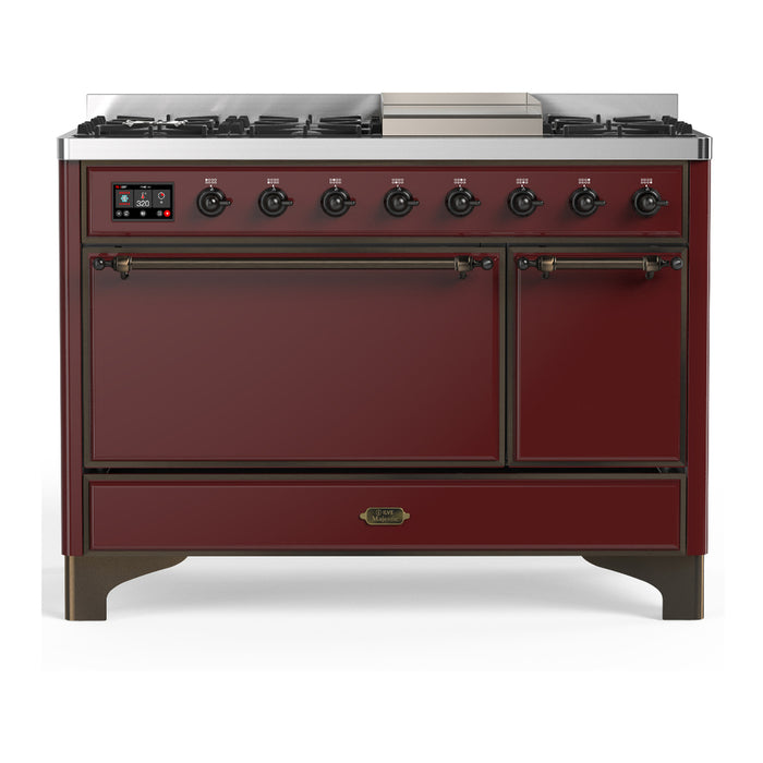ILVE UM48F Majestic III 48 inch Dual Fuel Range with 8 Burners, Griddle (UM48FQNR3)