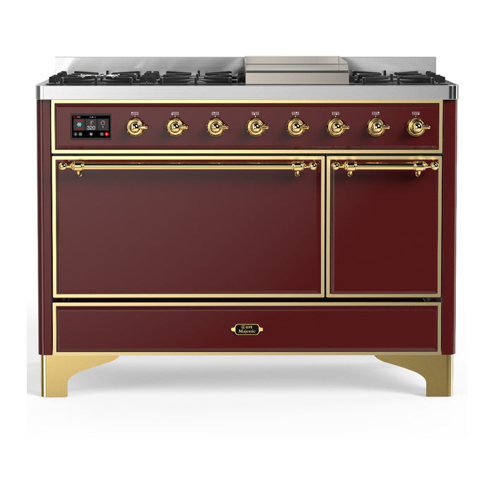 ILVE UM48F Majestic III 48 inch Dual Fuel Range with 8 Burners, Griddle (UM48FQNR3)