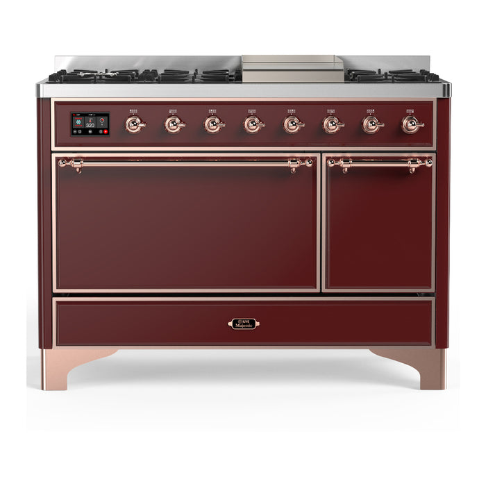 ILVE UM48F Majestic III 48 inch Dual Fuel Range with 8 Burners, Griddle (UM48FQNR3)