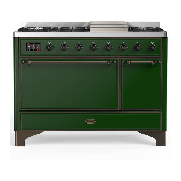 ILVE UM48F Majestic III 48 inch Dual Fuel Range with 8 Burners, Griddle (UM48FQNR3)