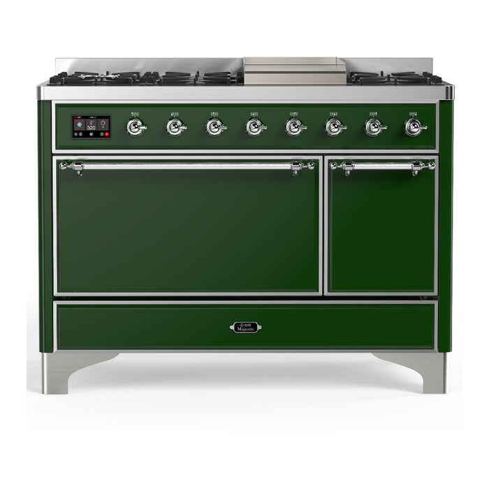 ILVE UM48F Majestic III 48 inch Dual Fuel Range with 8 Burners, Griddle (UM48FQNR3)