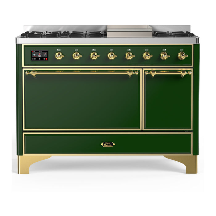ILVE UM48F Majestic III 48 inch Dual Fuel Range with 8 Burners, Griddle (UM48FQNR3)