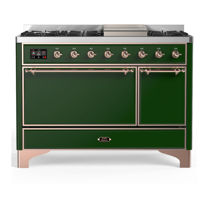 ILVE UM48F Majestic III 48 inch Dual Fuel Range with 8 Burners, Griddle (UM48FQNR3)