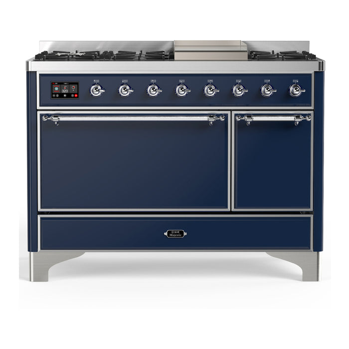 ILVE UM48F Majestic III 48 inch Dual Fuel Range with 8 Burners, Griddle (UM48FQNR3)