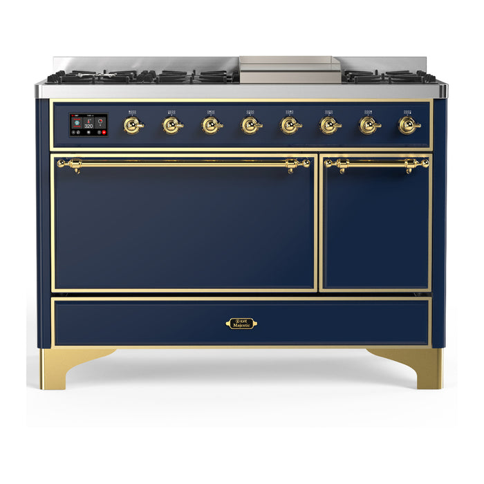 ILVE UM48F Majestic III 48 inch Dual Fuel Range with 8 Burners, Griddle (UM48FQNR3)