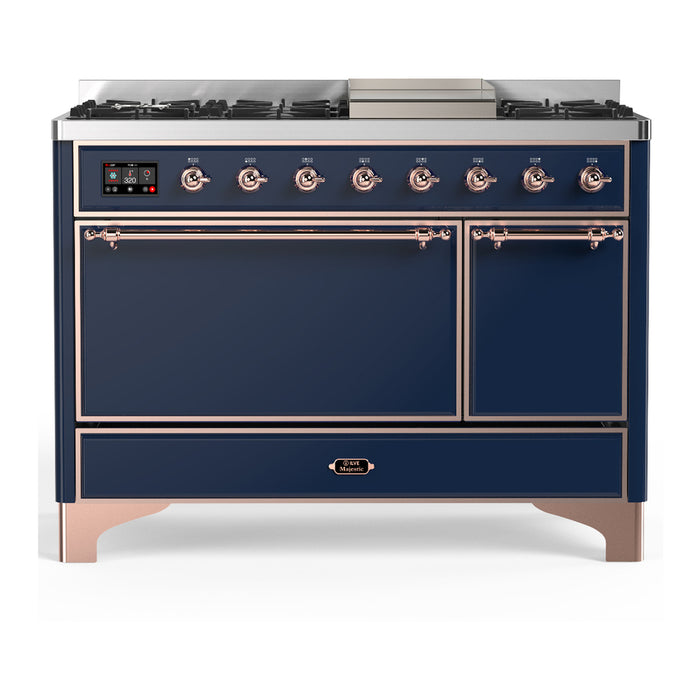 ILVE UM48F Majestic III 48 inch Dual Fuel Range with 8 Burners, Griddle (UM48FQNR3)