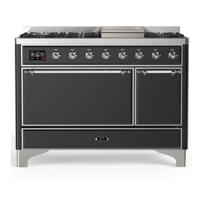 ILVE UM48F Majestic III 48 inch Dual Fuel Range with 8 Burners, Griddle (UM48FQNR3)