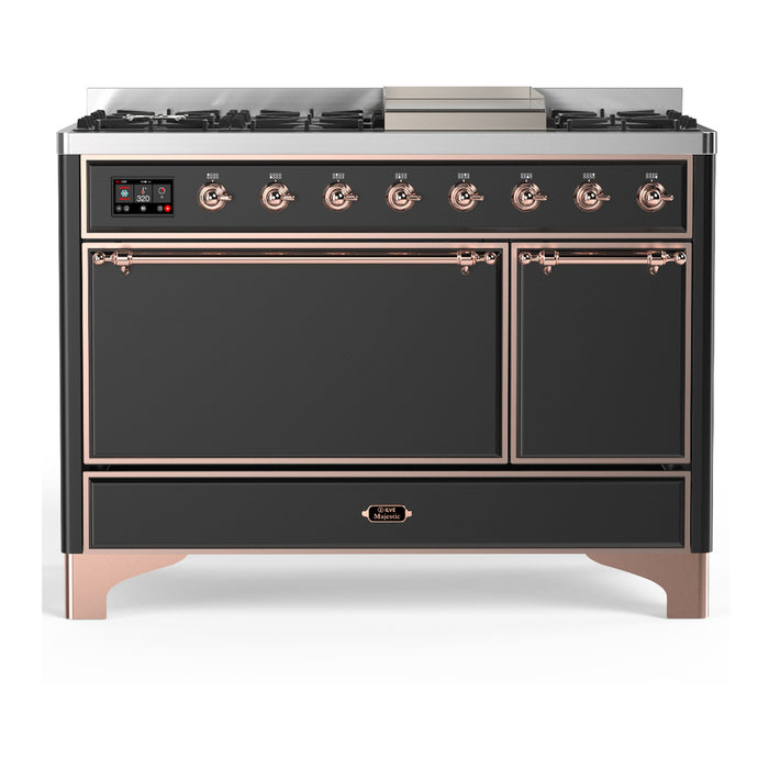 ILVE UM48F Majestic III 48 inch Dual Fuel Range with 8 Burners, Griddle (UM48FQNR3)