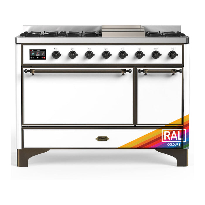 ILVE UM48F Majestic III 48 inch Dual Fuel Range with 8 Burners, Griddle (UM48FQNR3)