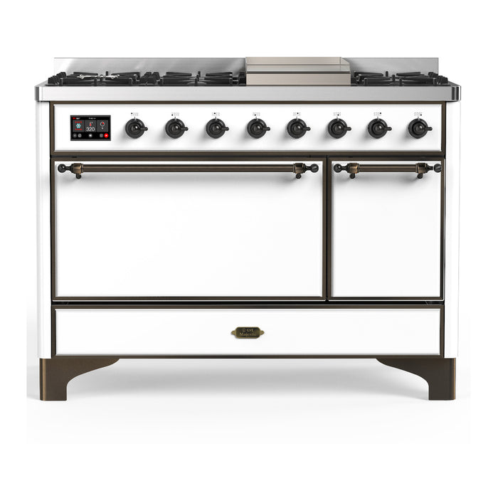 ILVE UM48F Majestic III 48 inch Dual Fuel Range with 8 Burners, Griddle (UM48FQNR3)