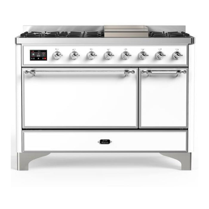 ILVE UM48F Majestic III 48 inch Dual Fuel Range with 8 Burners, Griddle (UM48FQNR3)