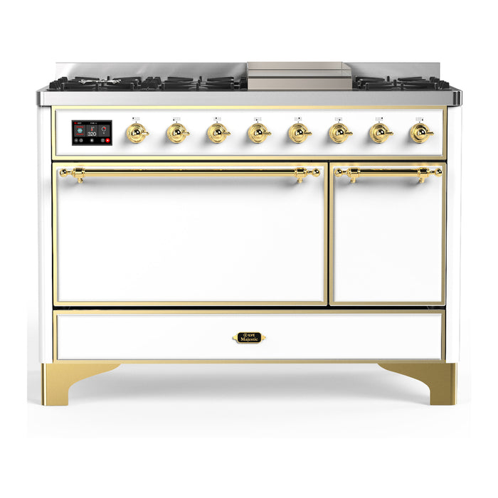 ILVE UM48F Majestic III 48 inch Dual Fuel Range with 8 Burners, Griddle (UM48FQNR3)