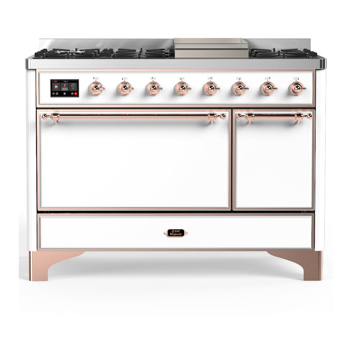 ILVE UM48F Majestic III 48 inch Dual Fuel Range with 8 Burners, Griddle (UM48FQNR3)