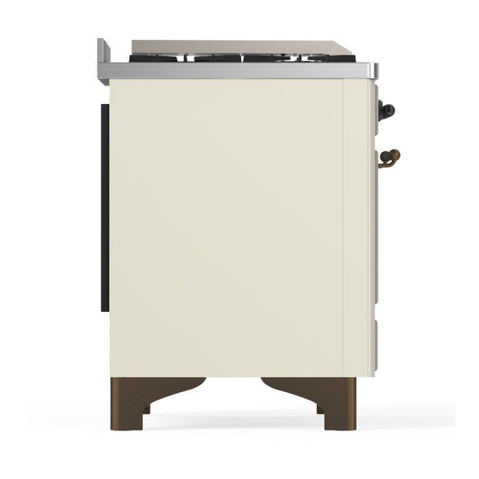 ILVE UM48FS Majestic III 48 inch Dual Fuel Range with 5 Black Brass Burners, Griddle and French Top (UM48FSNR3)