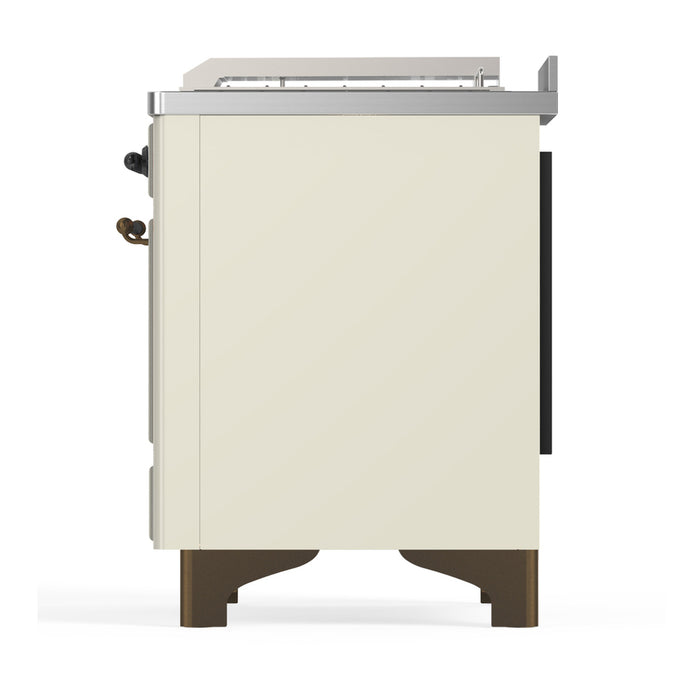 ILVE UM48FS Majestic III 48 inch Dual Fuel Range with 5 Black Brass Burners, Griddle and French Top (UM48FSNR3)