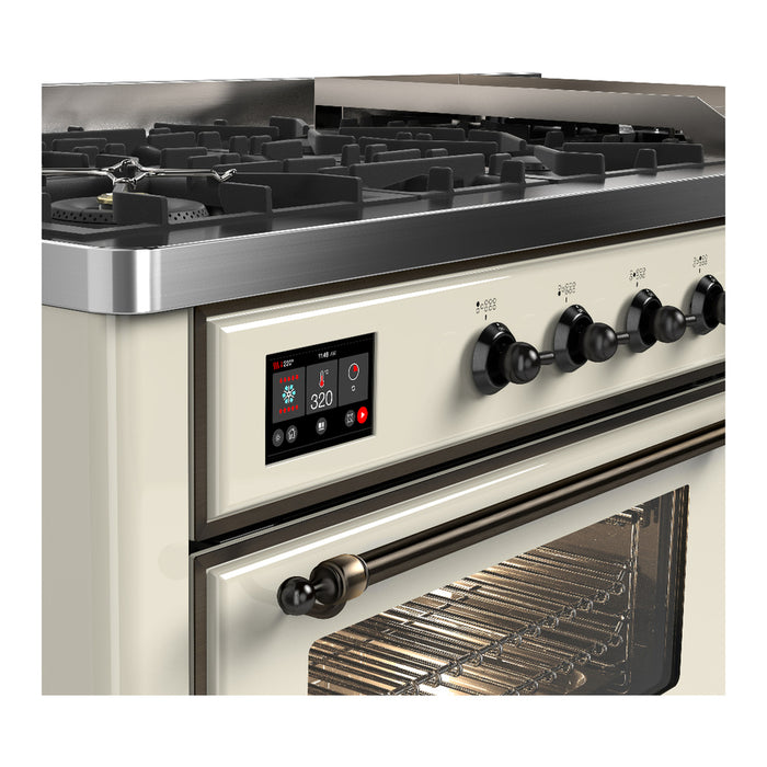 ILVE UM60F Majestic III 60 inch Dual Fuel Range with 9 Burners, Griddle (UM60FNR3)