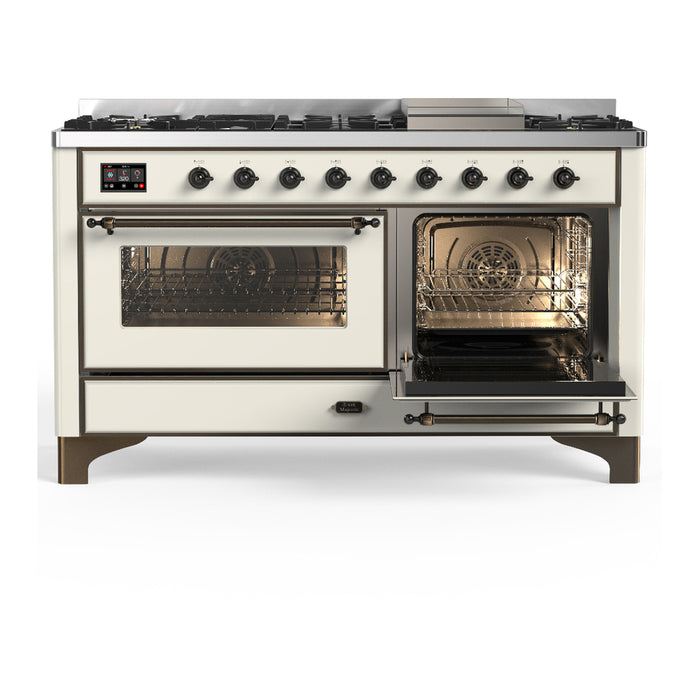 ILVE UM60F Majestic III 60 inch Dual Fuel Range with 9 Burners, Griddle (UM60FNR3)