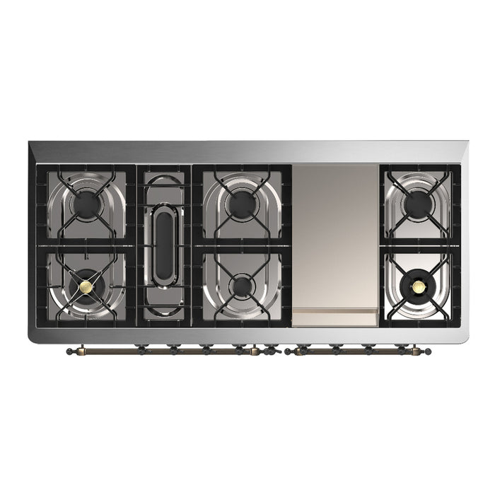 ILVE UM60F Majestic III 60 inch Dual Fuel Range with 9 Burners, Griddle (UM60FNR3)