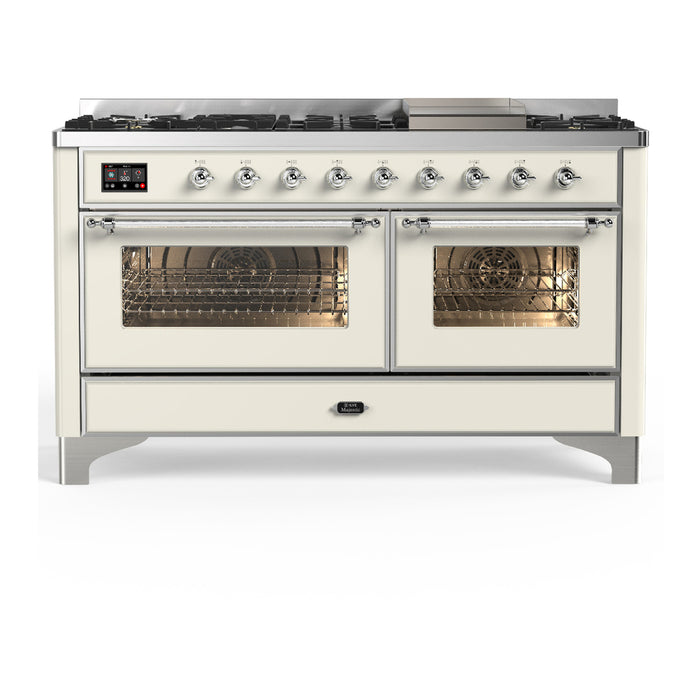 ILVE UM60F Majestic III 60 inch Dual Fuel Range with 9 Burners, Griddle (UM60FNR3)