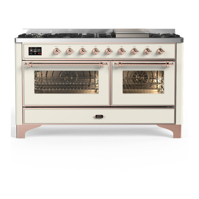 ILVE UM60F Majestic III 60 inch Dual Fuel Range with 9 Burners, Griddle (UM60FNR3)