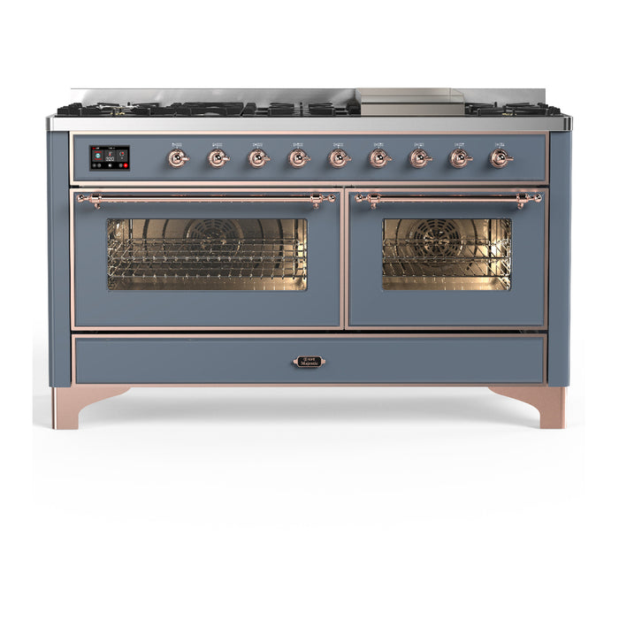 ILVE UM60F Majestic III 60 inch Dual Fuel Range with 9 Burners, Griddle (UM60FNR3)