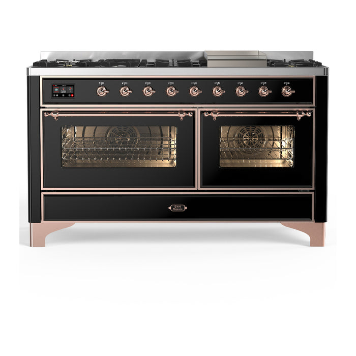 ILVE UM60F Majestic III 60 inch Dual Fuel Range with 9 Burners, Griddle (UM60FNR3)