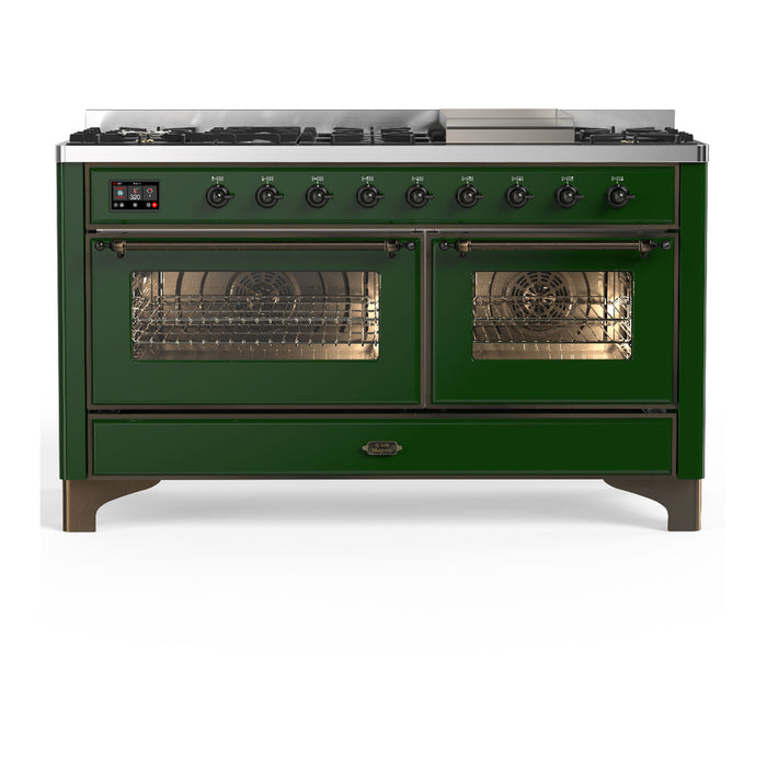 ILVE UM60F Majestic III 60 inch Dual Fuel Range with 9 Burners, Griddle (UM60FNR3)