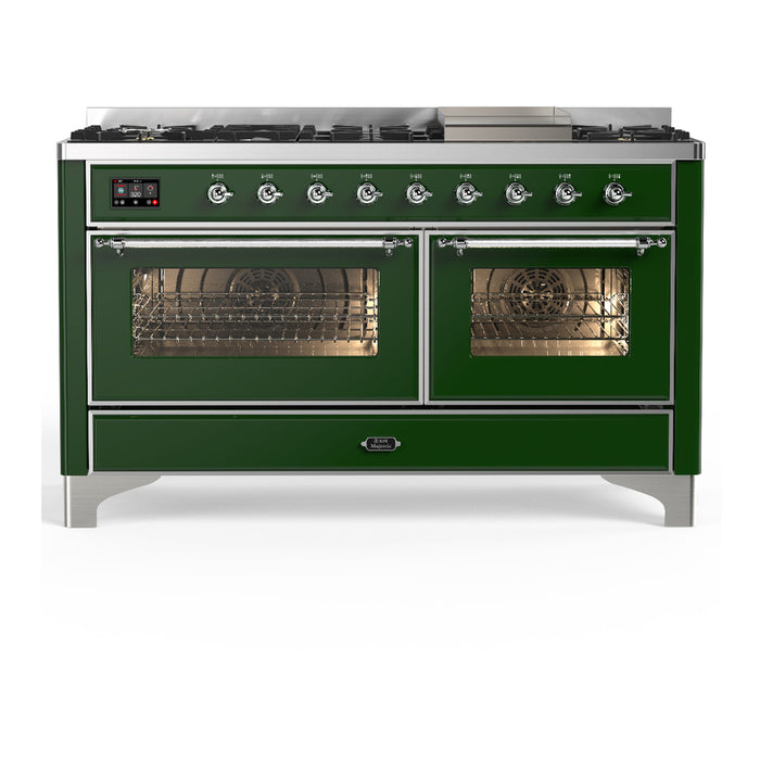 ILVE UM60F Majestic III 60 inch Dual Fuel Range with 9 Burners, Griddle (UM60FNR3)