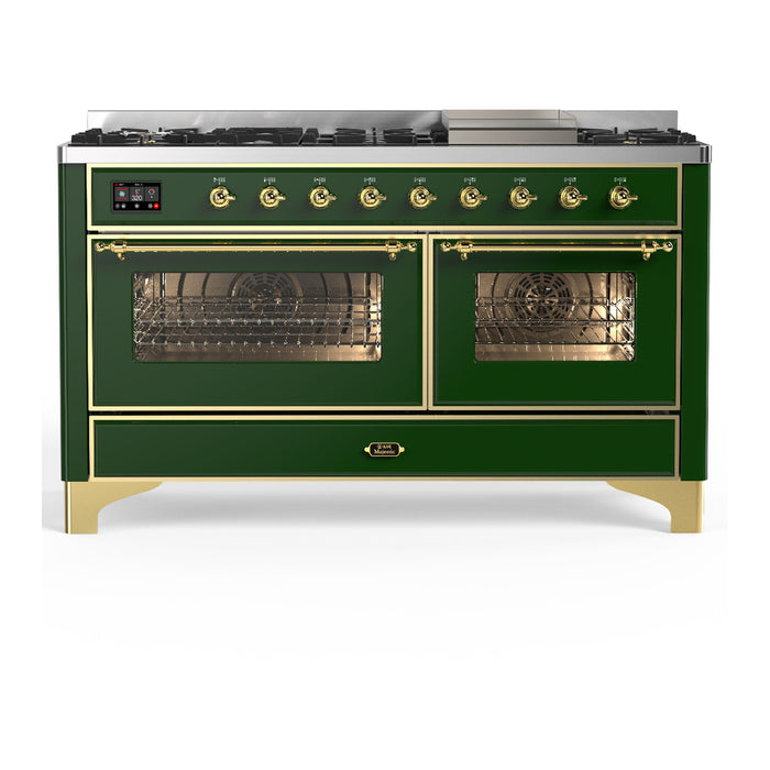 ILVE UM60F Majestic III 60 inch Dual Fuel Range with 9 Burners, Griddle (UM60FNR3)