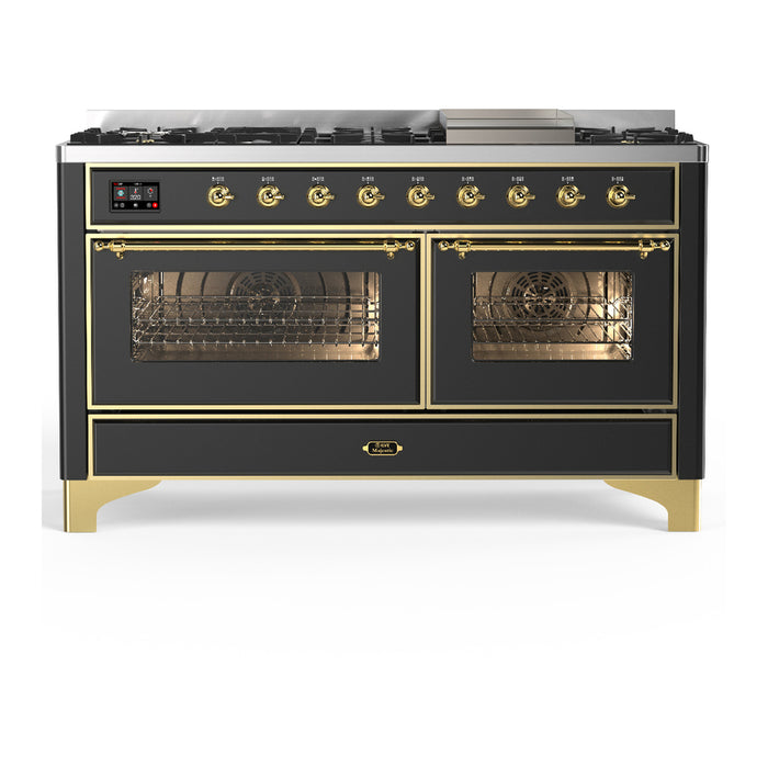 ILVE UM60F Majestic III 60 inch Dual Fuel Range with 9 Burners, Griddle (UM60FNR3)