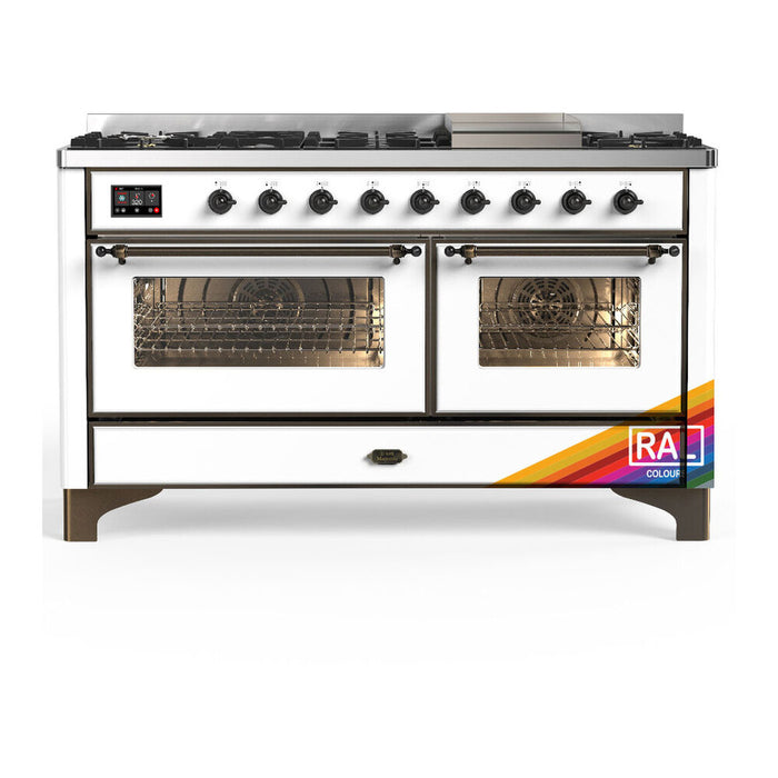 ILVE UM60F Majestic III 60 inch Dual Fuel Range with 9 Burners, Griddle (UM60FNR3)