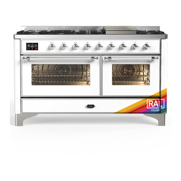 ILVE UM60F Majestic III 60 inch Dual Fuel Range with 9 Burners, Griddle (UM60FNR3)