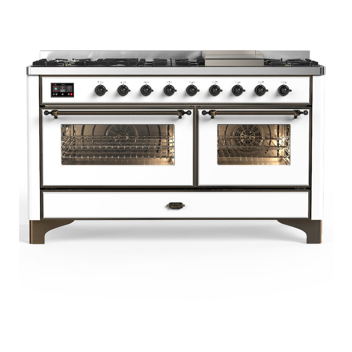 ILVE UM60F Majestic III 60 inch Dual Fuel Range with 9 Burners, Griddle (UM60FNR3)