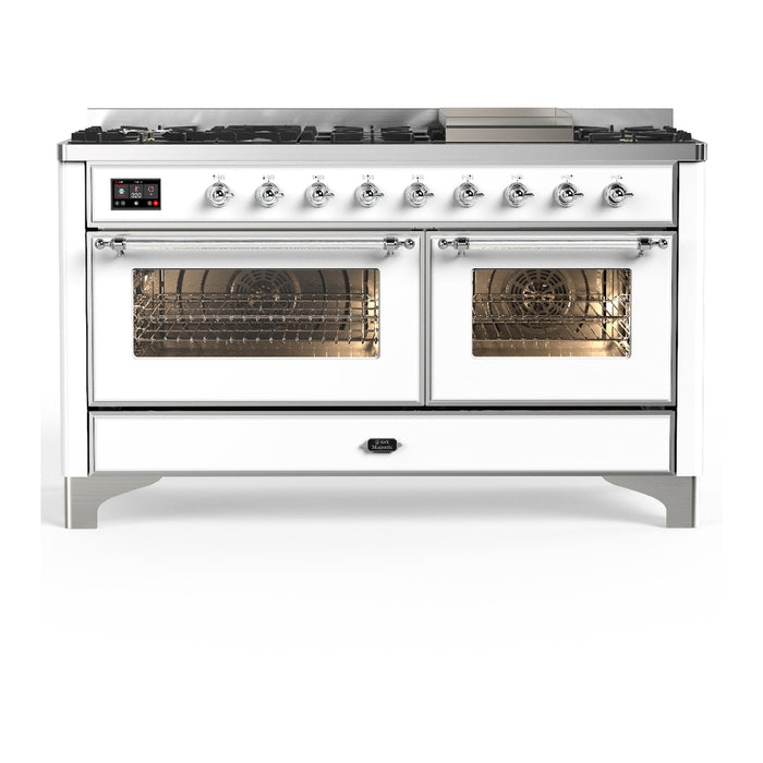 ILVE UM60F Majestic III 60 inch Dual Fuel Range with 9 Burners, Griddle (UM60FNR3)