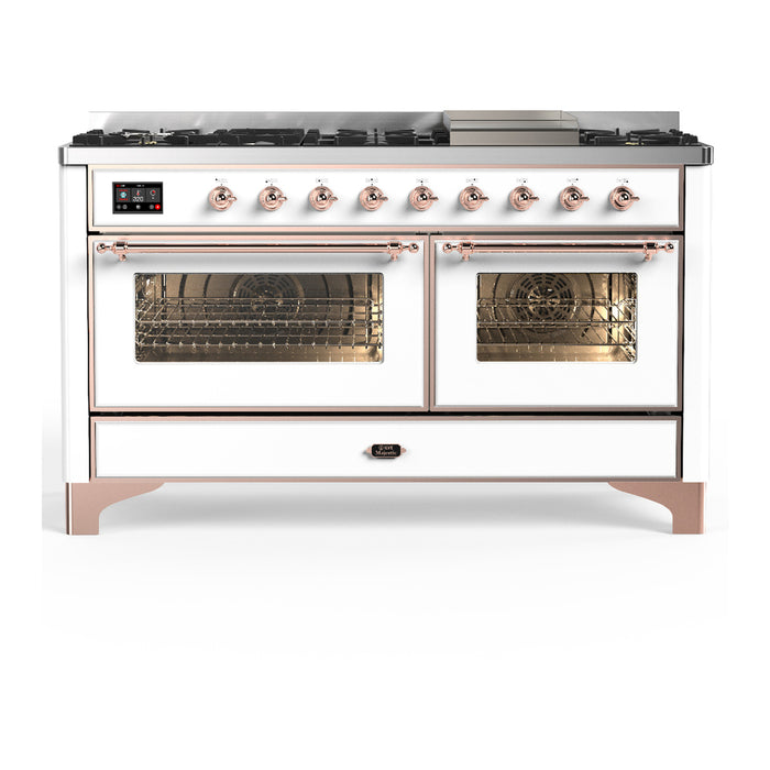 ILVE UM60F Majestic III 60 inch Dual Fuel Range with 9 Burners, Griddle (UM60FNR3)
