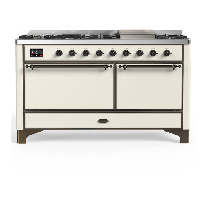 ILVE UM60F Majestic III 60 inch Dual Fuel Range with 9 Burners, Griddle (UM60FQNR3)