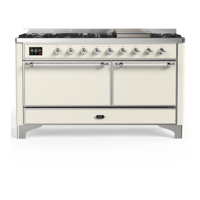 ILVE UM60F Majestic III 60 inch Dual Fuel Range with 9 Burners, Griddle (UM60FQNR3)