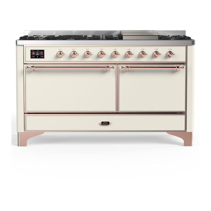ILVE UM60F Majestic III 60 inch Dual Fuel Range with 9 Burners, Griddle (UM60FQNR3)