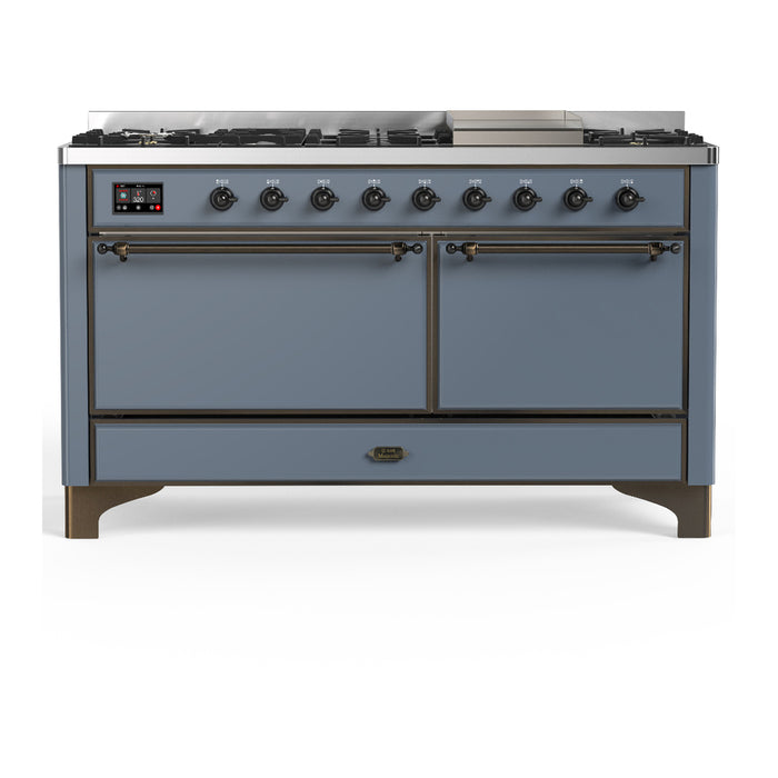 ILVE UM60F Majestic III 60 inch Dual Fuel Range with 9 Burners, Griddle (UM60FQNR3)