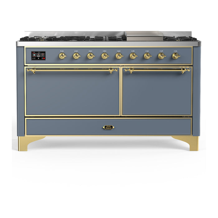 ILVE UM60F Majestic III 60 inch Dual Fuel Range with 9 Burners, Griddle (UM60FQNR3)