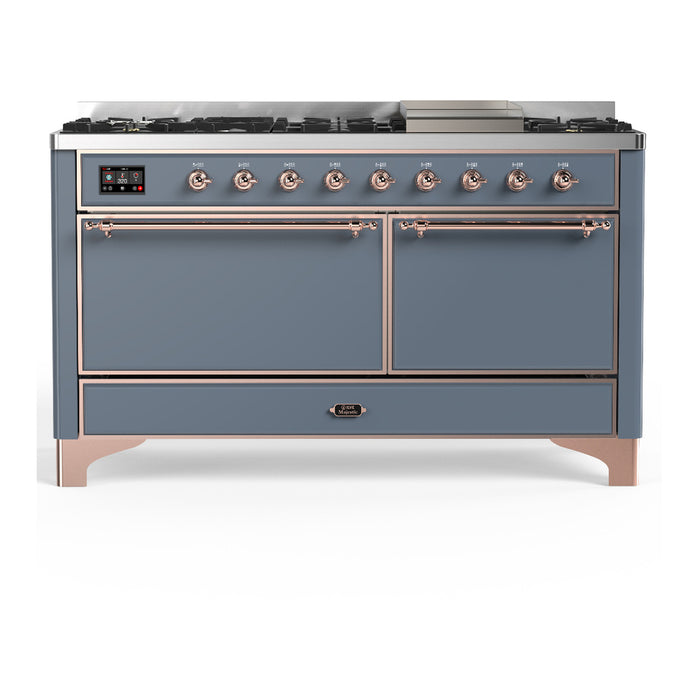 ILVE UM60F Majestic III 60 inch Dual Fuel Range with 9 Burners, Griddle (UM60FQNR3)