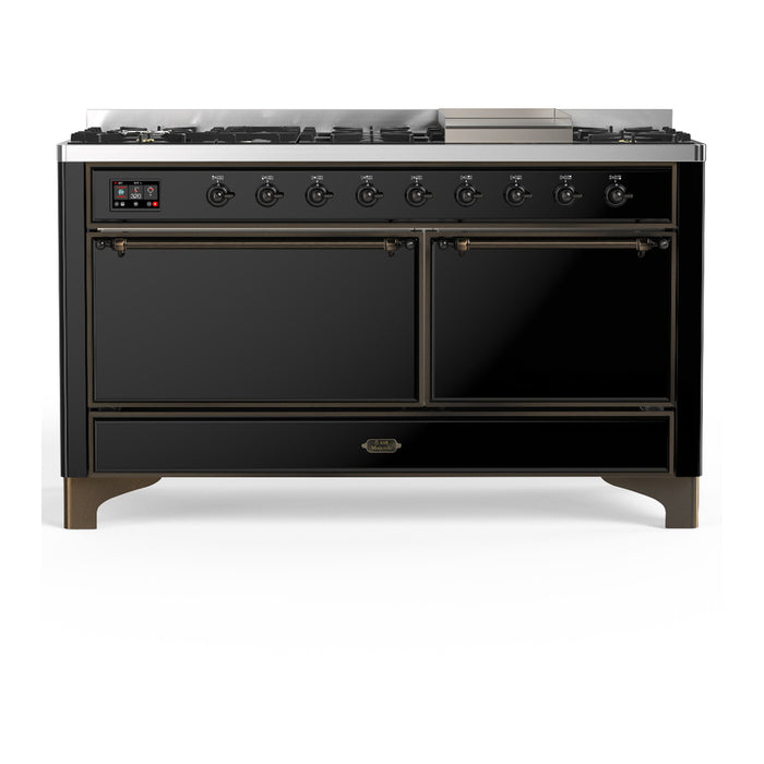 ILVE UM60F Majestic III 60 inch Dual Fuel Range with 9 Burners, Griddle (UM60FQNR3)