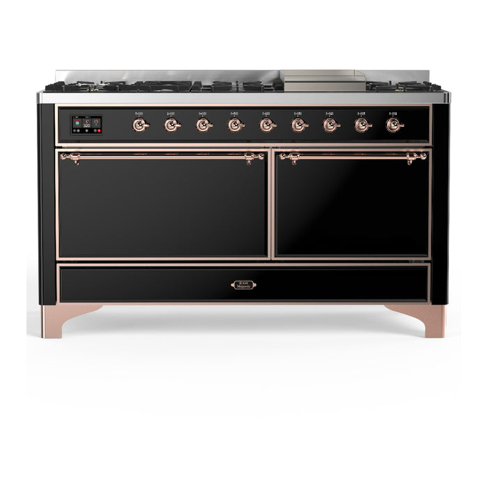 ILVE UM60F Majestic III 60 inch Dual Fuel Range with 9 Burners, Griddle (UM60FQNR3)