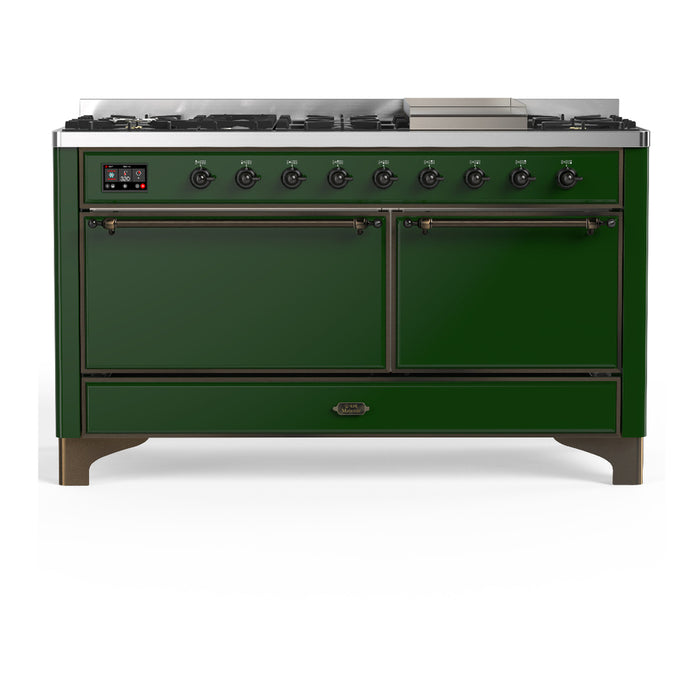 ILVE UM60F Majestic III 60 inch Dual Fuel Range with 9 Burners, Griddle (UM60FQNR3)